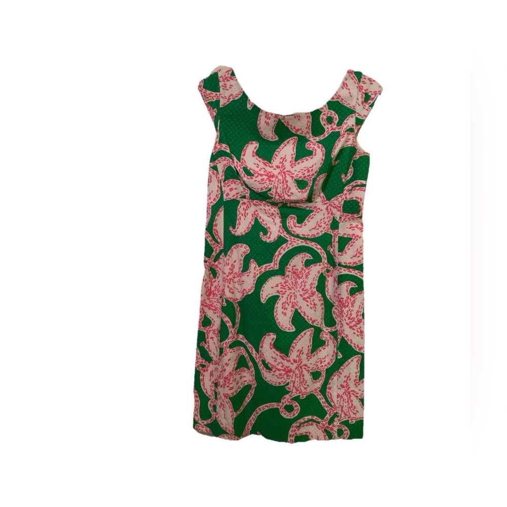 Lilly Pulitzer Twinkle Allura Green & Pink Sheath Cap Sleeve Dress